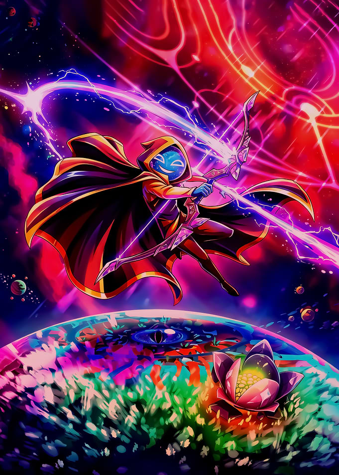 Cosmic Archer Amidst Vibrant Nebulae