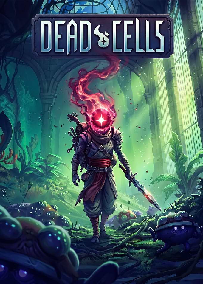 Dead Cells Protagonist in Overgrown Ruins