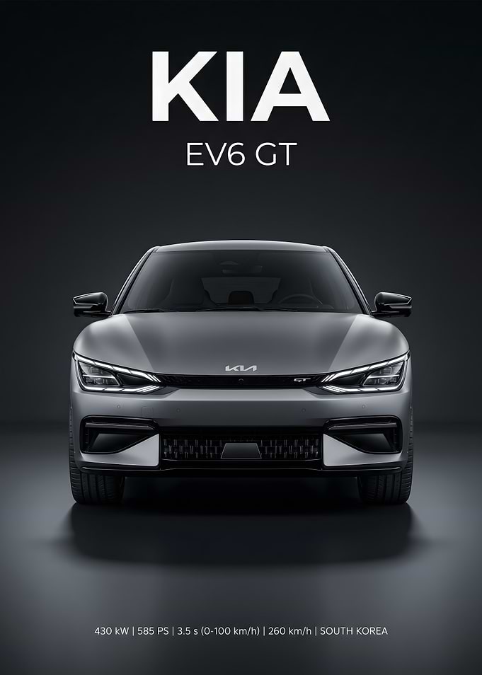 Kia EV6 GT Front View Poster