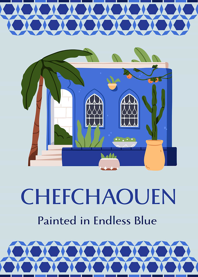 Chefchaouen Painted in Endless Blue Poster