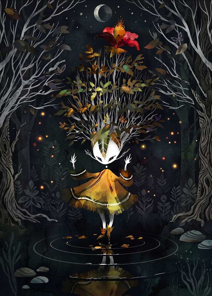 Enchanted Forest Spirit with Flower Crown