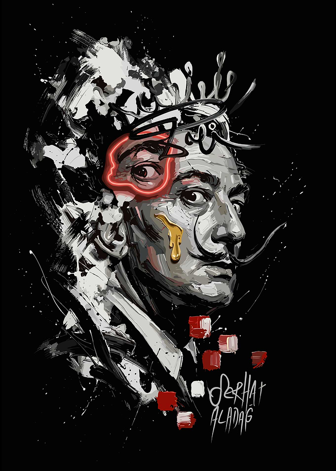 Salvador Dalí Surrealist Digital Portrait