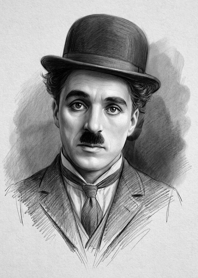 Charlie Chaplin Pencil Sketch