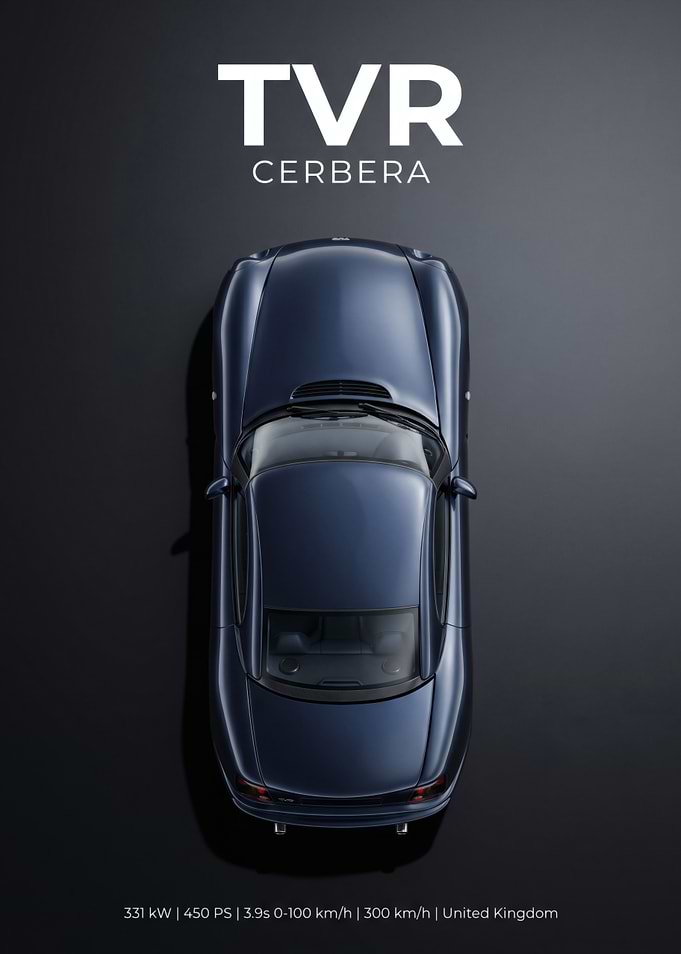TVR Cerbera Top View Poster