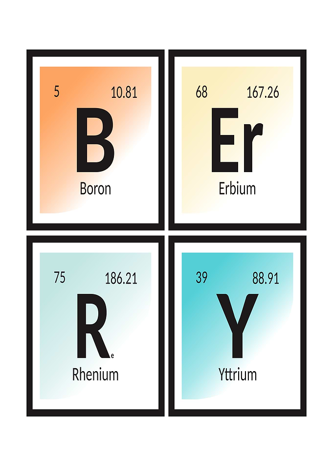Periodic Table Elements Spelling BERRY