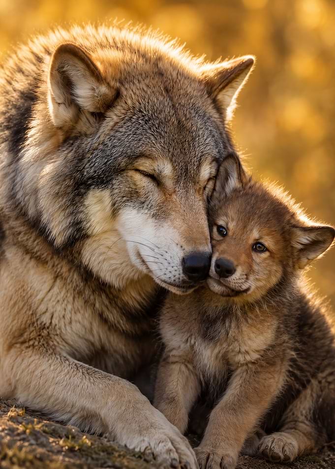 Mother Wolf and Her Pup