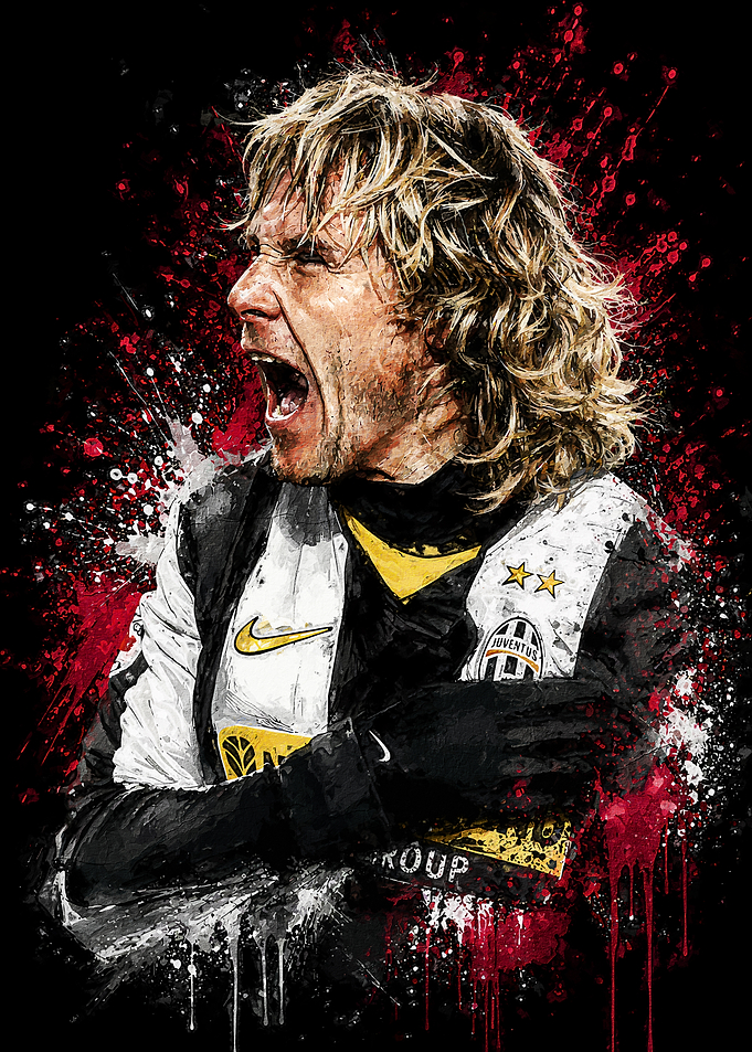 Pavel Nedvěd Juventus Splatter Art