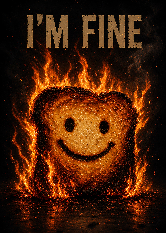 I'm Fine Smiling Toast on Fire