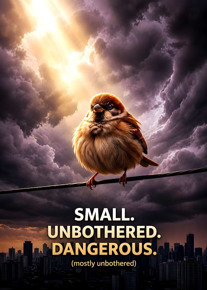 Small Unbothered Dangerous Sparrow Poster