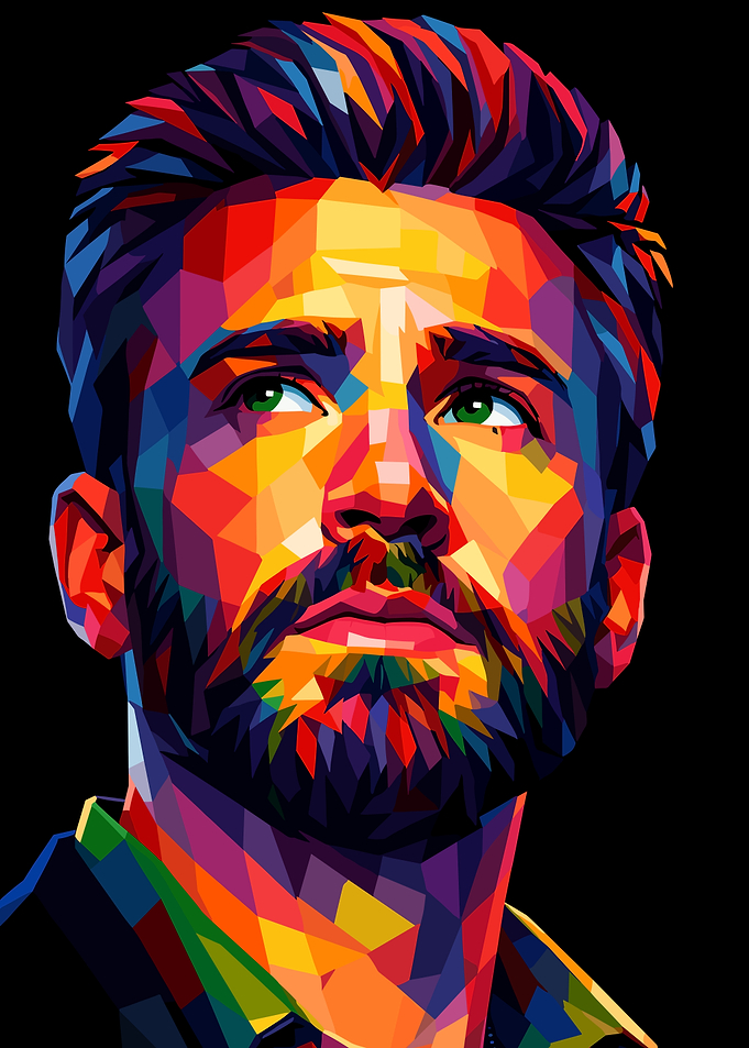 Chris Evans Geometric Pop Art Portrait