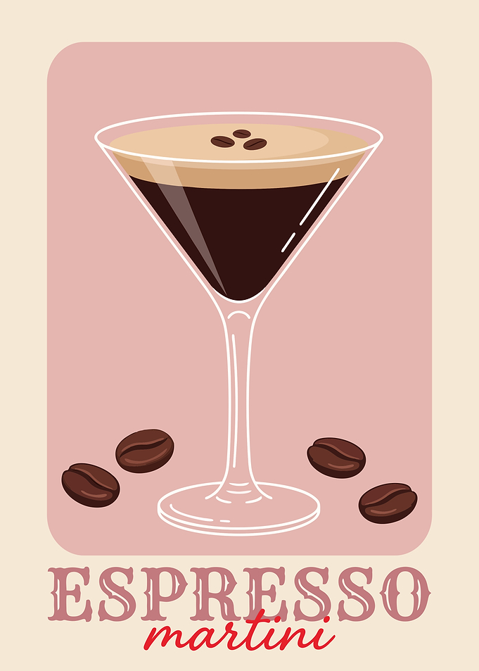 Espresso Martini Minimalist Poster β Modern Coffee Cocktail Wall Art
