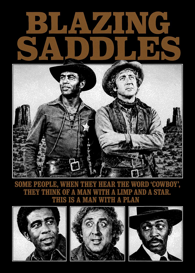 Blazing Saddles Movie Poster with Cleavon Little and Gene Wilder