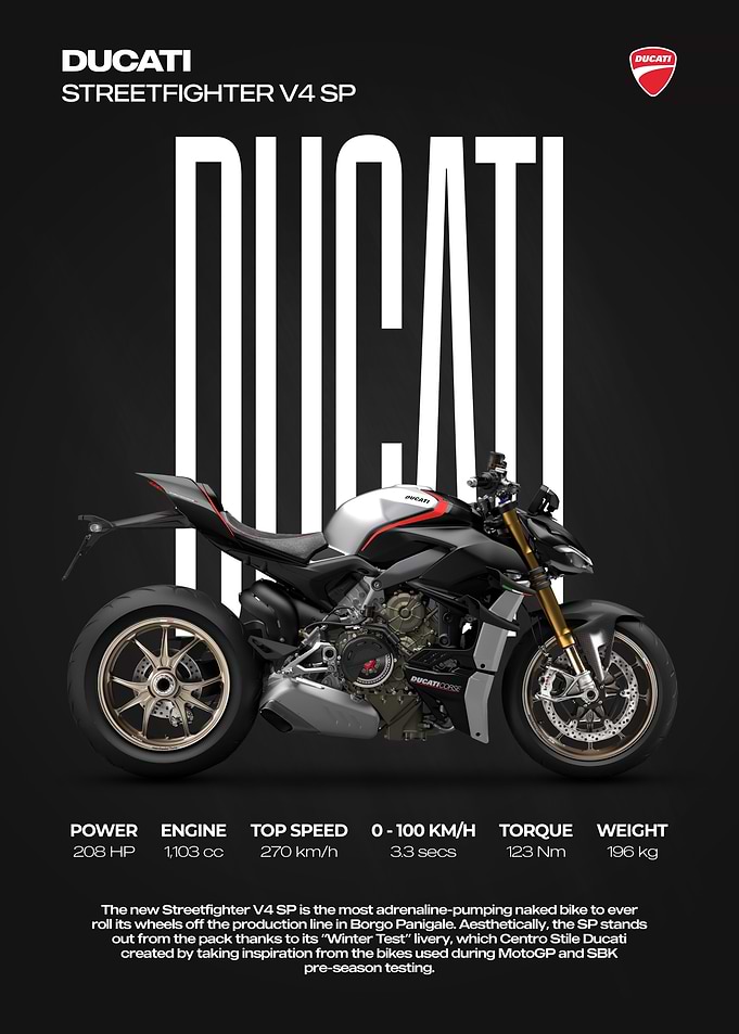 Ducati Streetfighter V4 SP Technical Poster