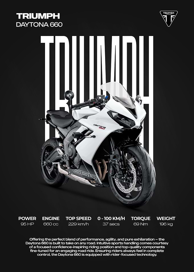 Triumph Daytona 660 Motorcycle Promotional Poster