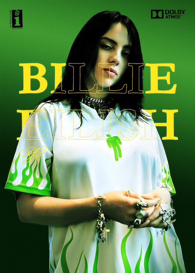 Billie Eilish Green Flame Music Poster
