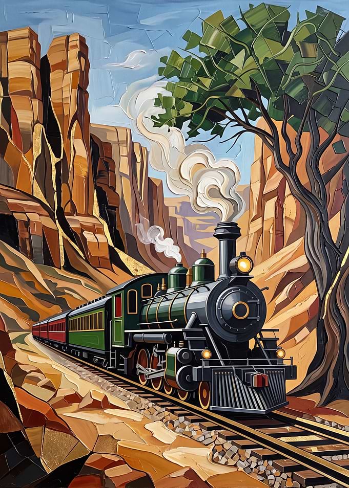 Steam Train Journey Through a Canyon
