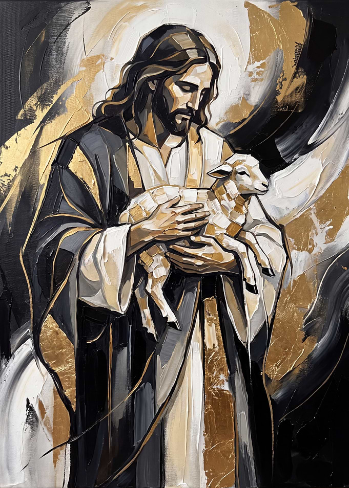 Jesus Christ as the Good Shepherd Painting