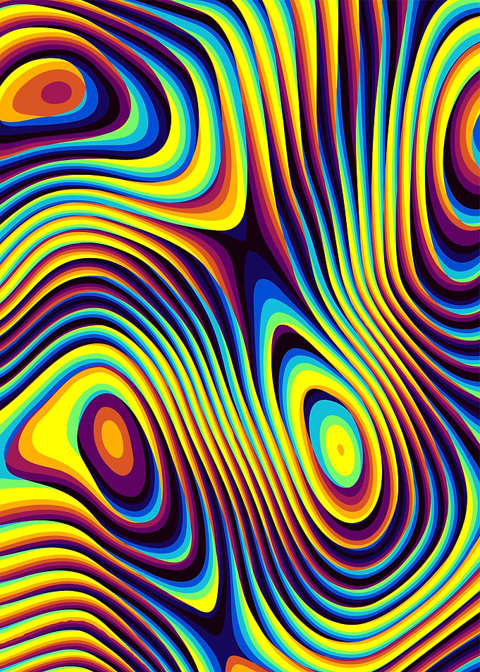 Vibrant Psychedelic Swirl Abstract Pattern