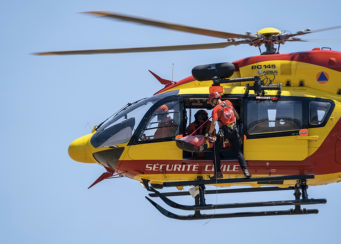 Sécurité Civile Rescue Helicopter in Action