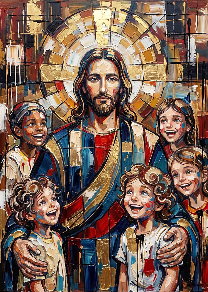 Jesus Christ with Joyful Children