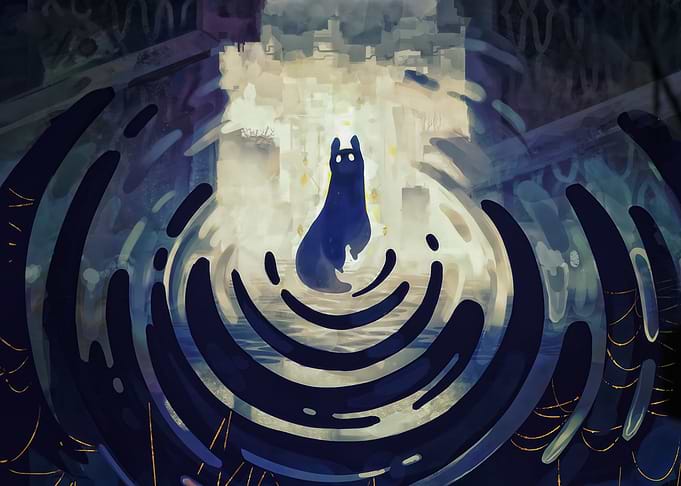Rain World Slugcat in Rippling Water