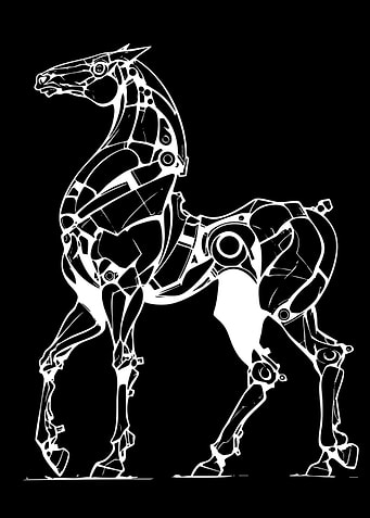 Mechanical Horse Silhouette Art
