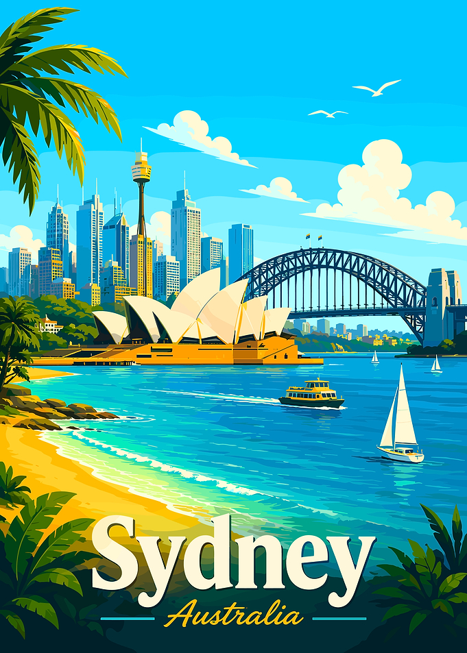 Sydney Australia Travel Poster