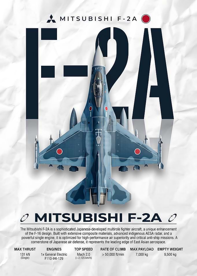 Mitsubishi F-2A Fighter Jet Poster