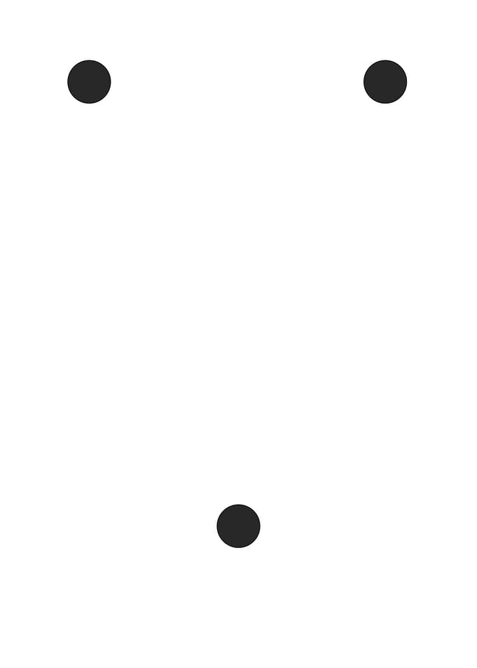 Three Black Dots in Triangle Formation