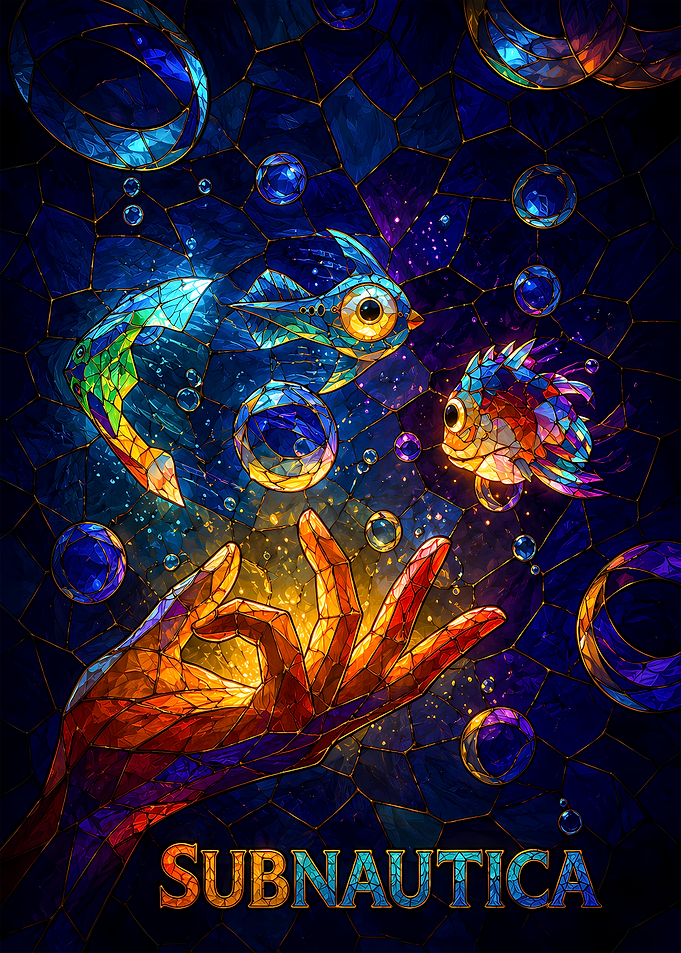 Subnautica Stained Glass Mosaic Art
