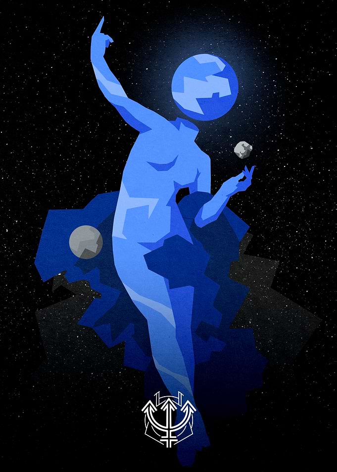 Neptune Celestial Goddess Digital Art