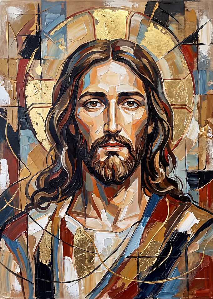 Modern Expressive Portrait of Jesus Christ