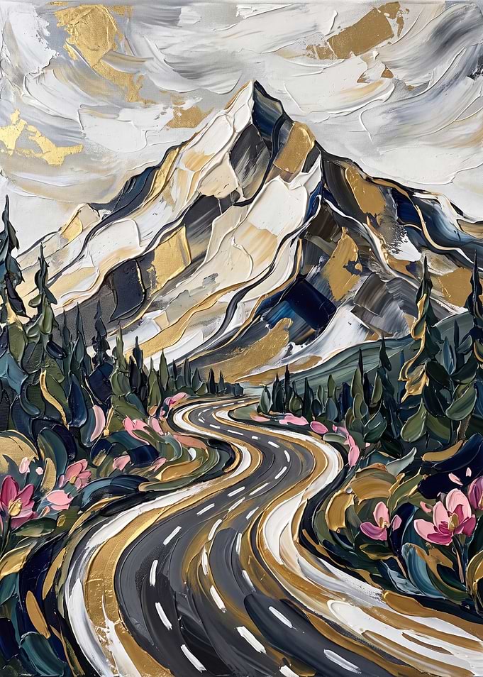 Winding Road to Golden Mountain Peak