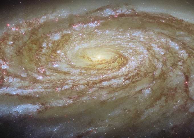 Stunning Spiral Galaxy with Golden Core