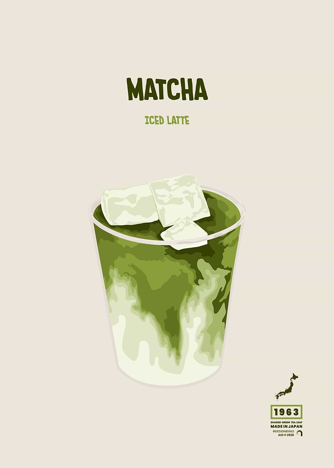 Matcha Iced Latte Poster