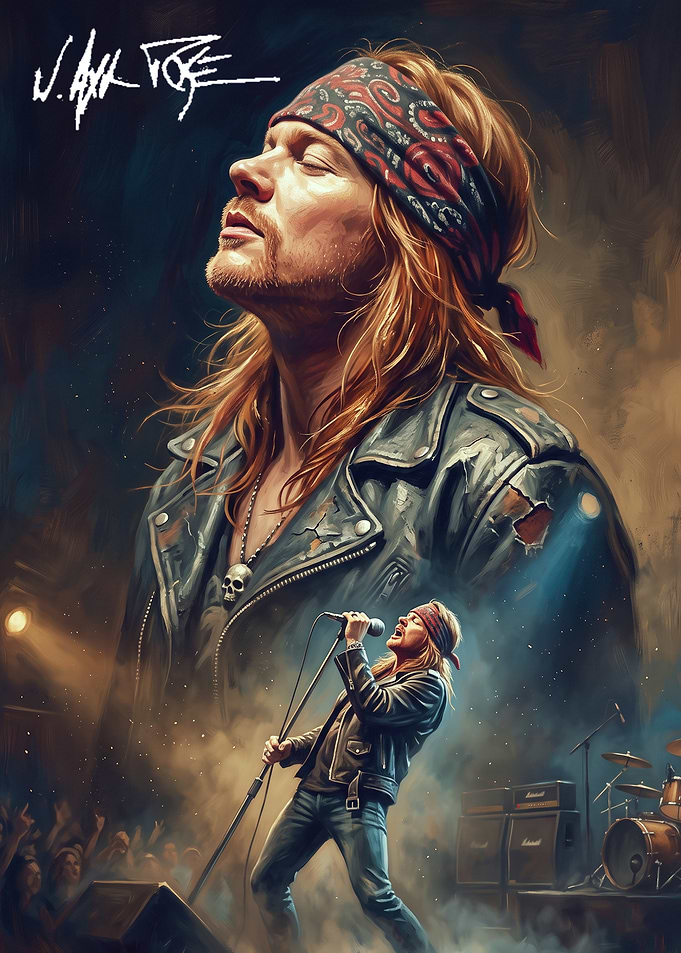Axl Rose Rock Legend Tribute Art