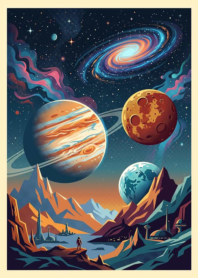 Astronaut Exploring Alien Planet Landscape