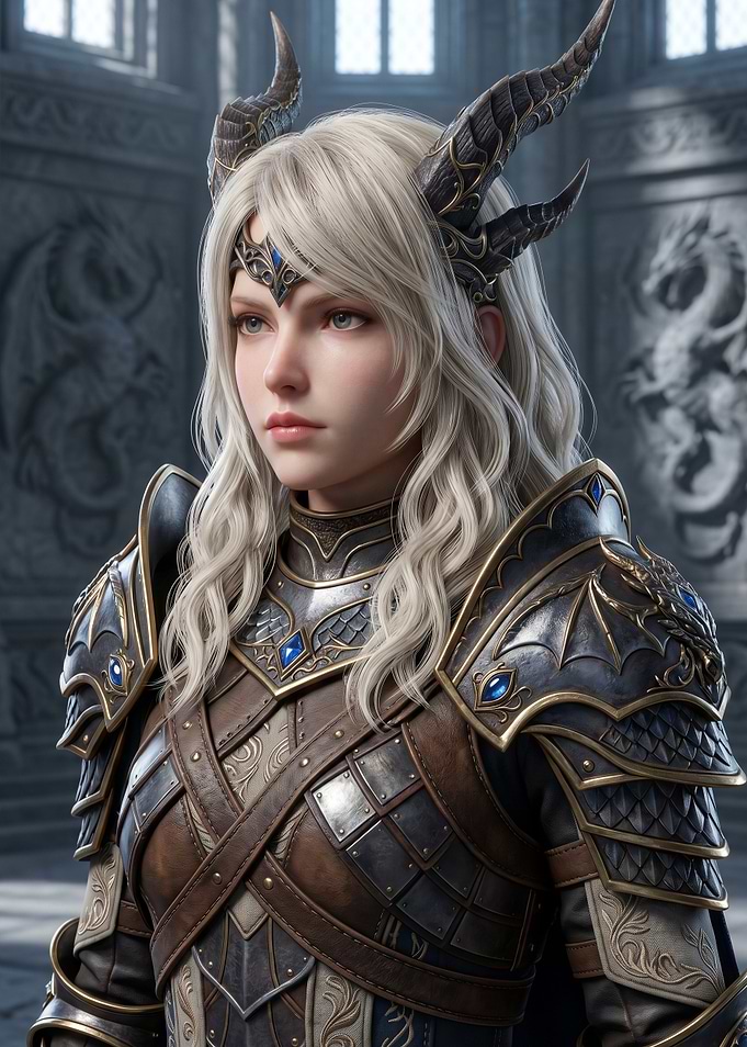 Luna freya Warrior with Silver Hair