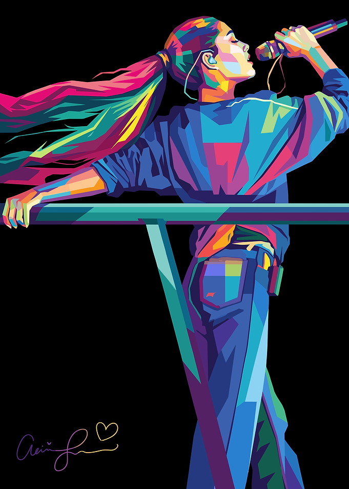 Ariana Grande WPAP Pop Art Portrait