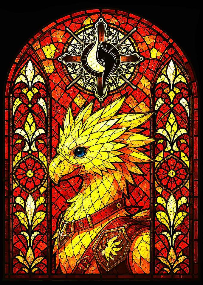 Chocobo Stained Glass Art