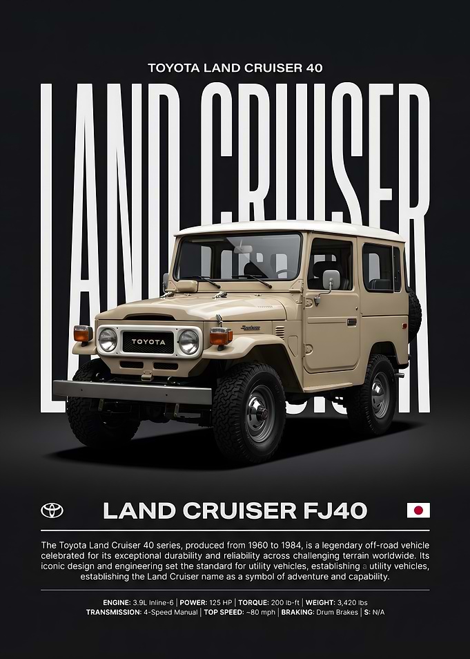 Toyota Land Cruiser FJ40 Poster