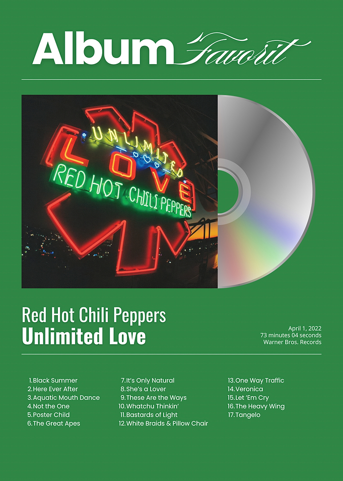 Red Hot Chili Peppers Unlimited Love Album Poster