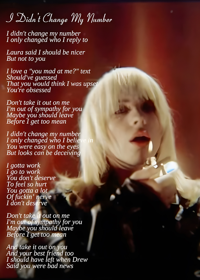 Billie Eilish I Didn't Change My Number
