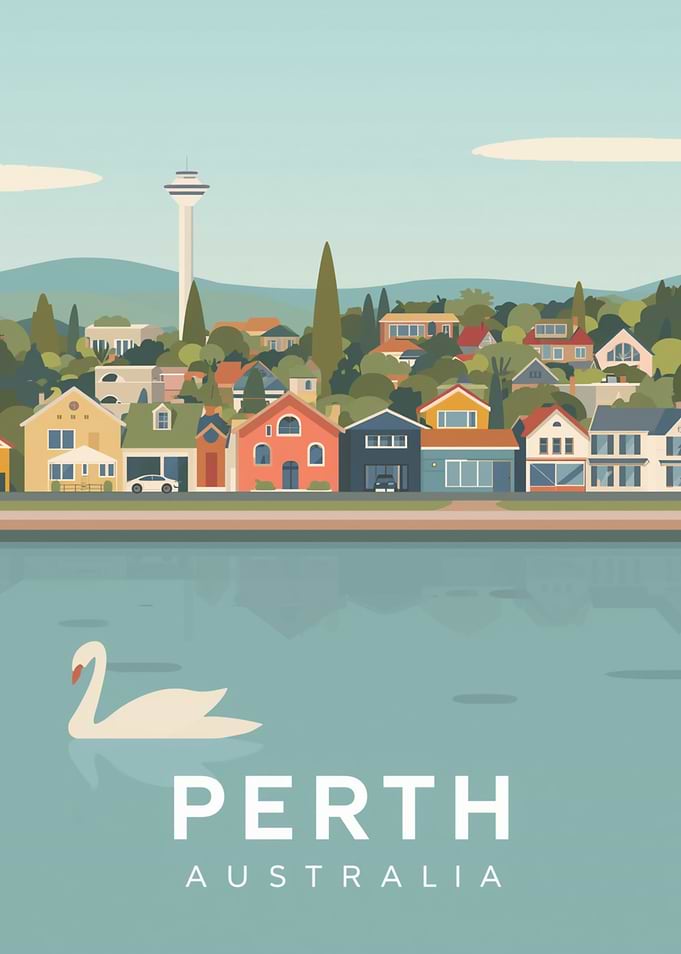 Perth Australia Minimalist Travel Poster