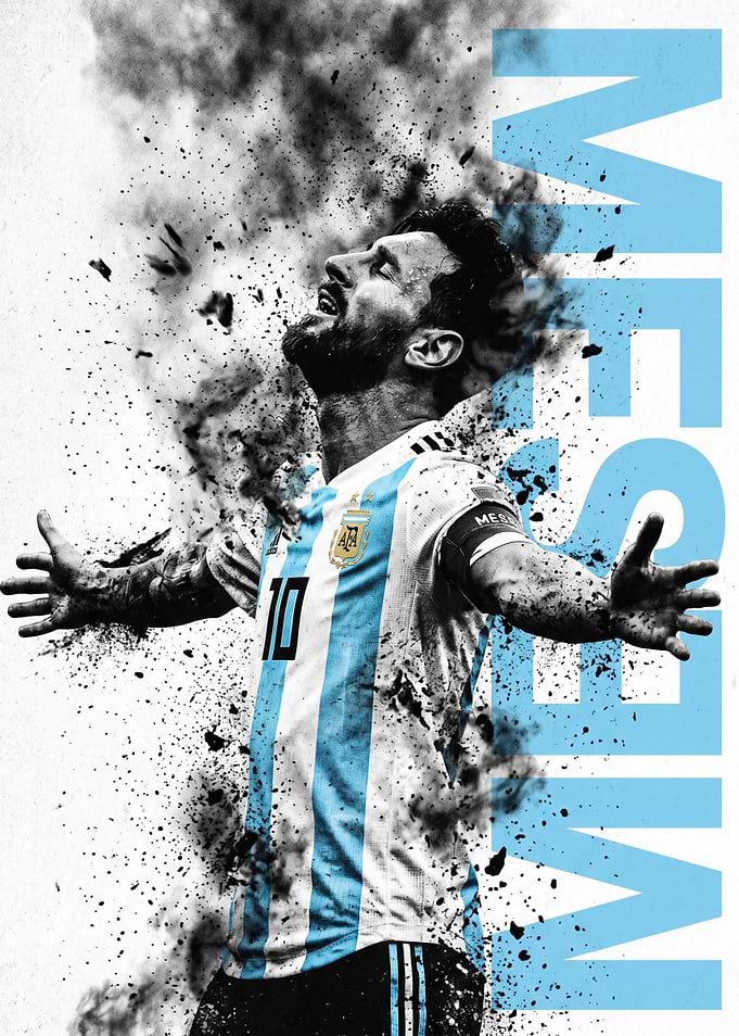 Lionel Messi Argentina Soccer Poster
