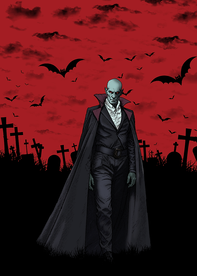 Vampire Lord in a Gothic Graveyard