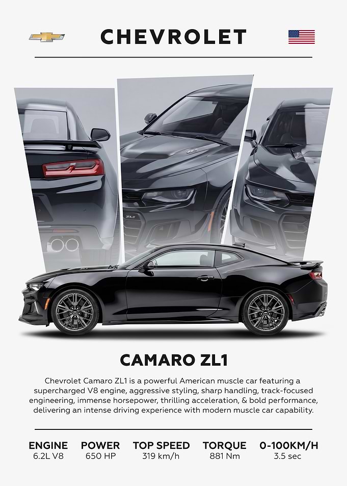 Car Chevrolet Camaro ZL1 Minimalist