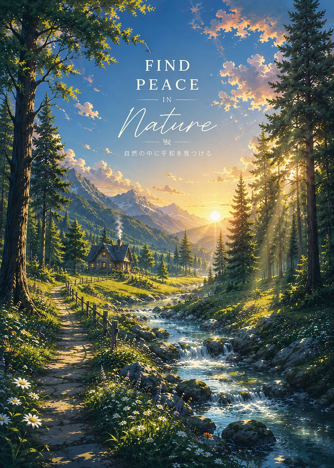 Find Peace in Nature Landscape Poster