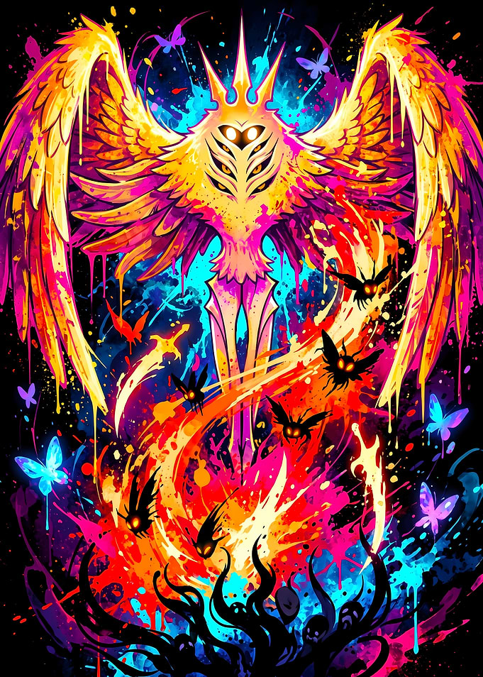 Radiance Hollow Knight Neon Art