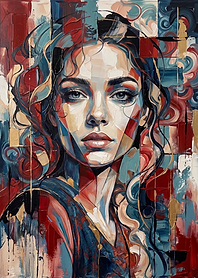 Abstract Geometric Portrait of a Woman